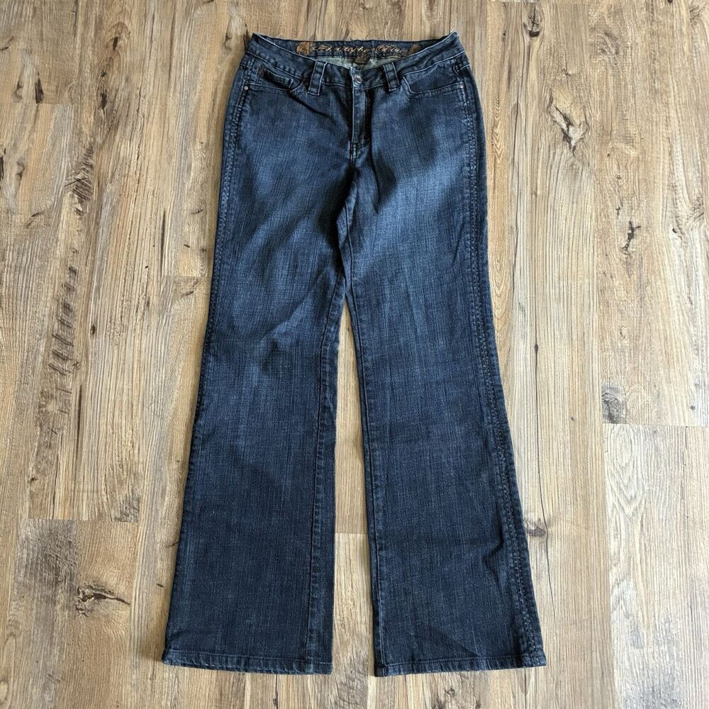 Christopher Blue Womens Dark Wash Blue Denim Bootcut Jeans Stretch Size 8/28x32